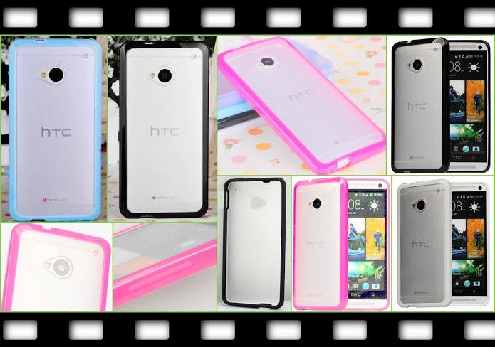 Hard Hybrid Case Silikon hart Cover f. HTC One M7 Schutz Hülle Etui Tasche Folie - Bild 3 von 3