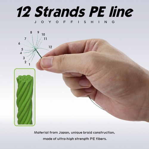 12 Strands Braided Fishing Line Saltwater Fishing Weave Multifilament - 第 4/16 張圖片