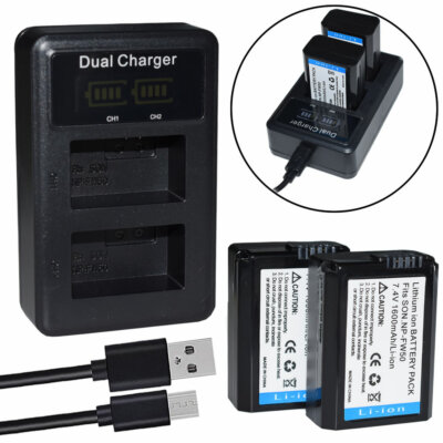 2x Battery for Sony A6100 ILCE-6100 SLT-A35 (|¨¢35) 1500mAh LCD USB  Charger