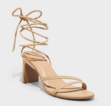 A New Day Women's Chunky Block High Lace Up Heels  Memory Foam  8.5 New 