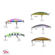 Fish WOW! 5pcs 1/8oz Minnow Crankbait Fishing Trout Bass Walleye Carp Jerkbait