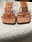 Varsavia Viamara Vtg Y2K, Minimalist Metallic Scrappy Heeled Sandals Women’s 9 — photo 4