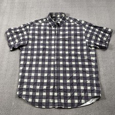 VINTAGE Guess Shirt Adult Medium Plaid Button Up MADE IN USA Short Sleeve Men's