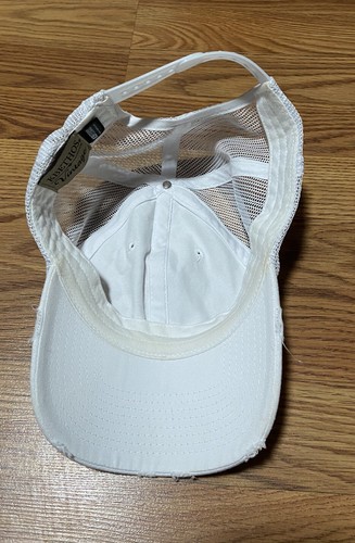 KBETHOS Vintage Unisex White Cotton Distressed SnapBack Hat Cap Headwear Soft - Picture 3 of 5