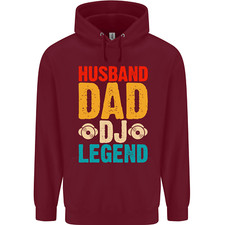 Husband Dad DJ Legend Fathers Day Mens 80% Cotton Hoodie