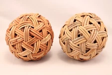Woven Rattan Ball Spheres Home Decor 5"
