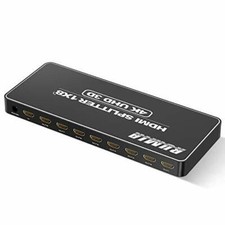 Upgraded Hdmi Splitter 1 in 8 Out V1.4b Powered Video with 1 8