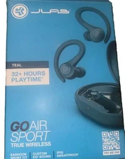JLab Go Air Sport True Wireless Bluetooth Earbuds with Charging Case - Blue