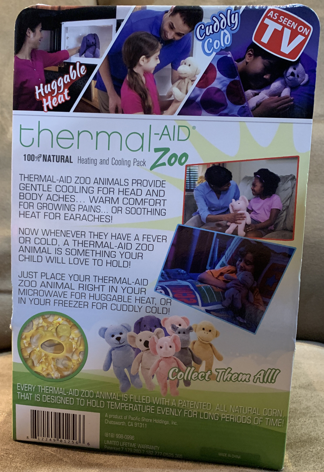 JOJO MONKEY THERMAL-AID HEATING/COOLING PACK AS SEEN ON TV TERRY BUDDY HUGGABLE