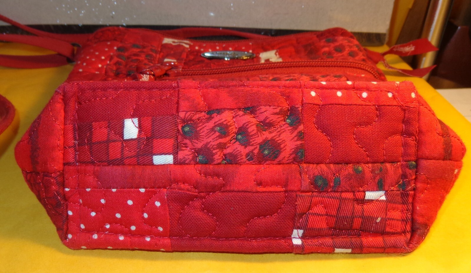 SWEET DONNA SHARP RED QUILTED PATCHWORK SHOULDER … - image 3