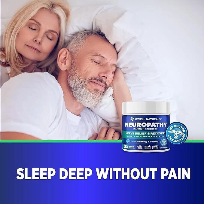 Crema para aliviar el dolor nervioso neuropatía OWELL NATURALS para pies, piernas, fuerza máxima Foto 4 de 4