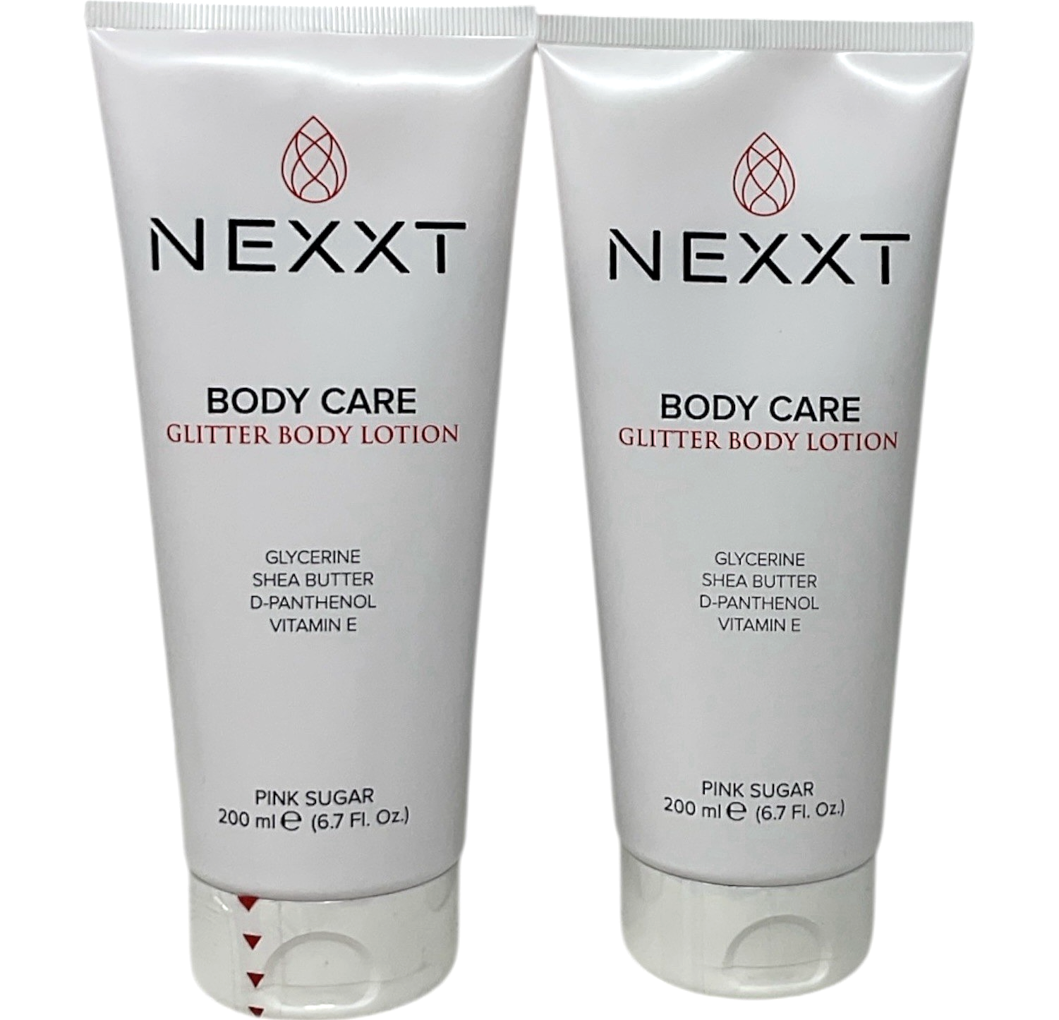 2x NEXXT Pink Sugar Glitter Body Lotion with Shea Butter & Vitamin E 6.7 oz