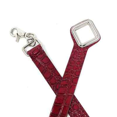 Chicos adjustable belt size med-large red faux crocodile Chicos Womens Medium/Large Red Leather Croc Belt Buckle  main image 4