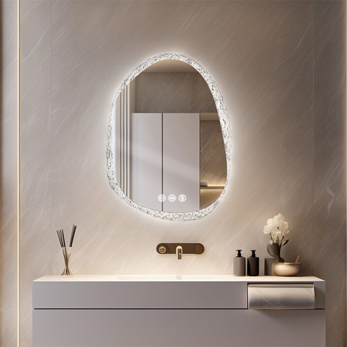 LUVODI Dual Layers LED Bathroom Mirror Irregular Makeup Mirror Crystal Frame US - Picture 12 of 20