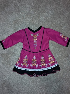 Generic Irish step dancing doll dress for 18'' dolls, pink, dress only