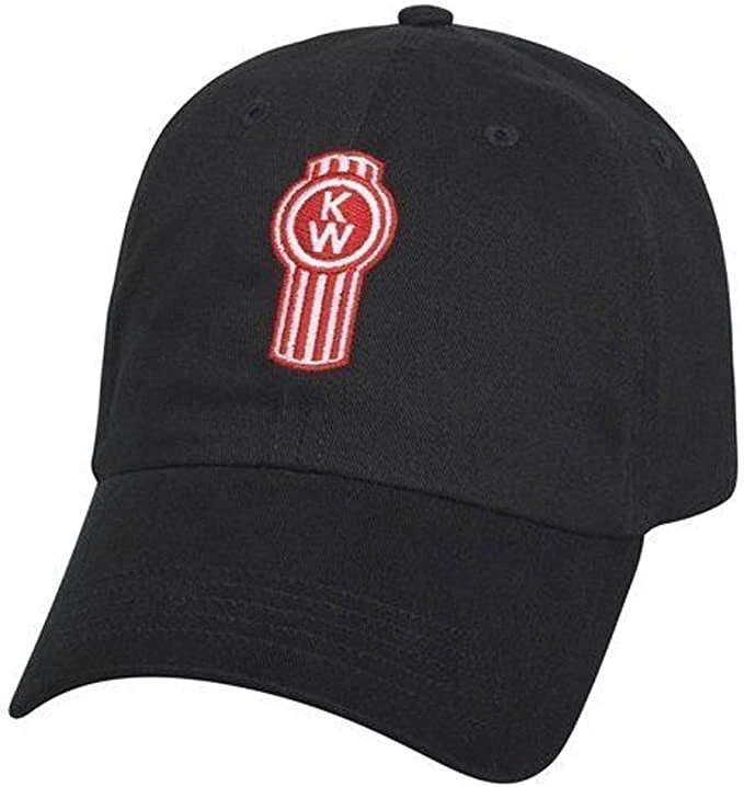 Kenworth Motors Trucks Basic Black Twill Baseball Cap/Hat w/Red Bug Logo NEW