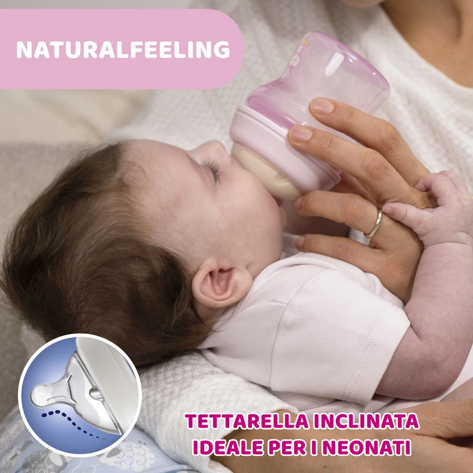 Chicco Biberon Natural Feeling 150ml  1 Foro 0m+ Plastica - Immagine 4 di 4