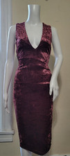 G by Guess Velvet Dress Small Purple Stretch Sleeveless Bodycon Romantic Date