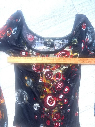 Jean Paul Gaultier Mesh top bright size Medium M Med abstract print - Picture 7 of 9