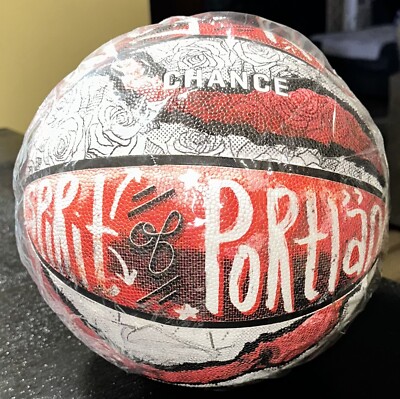 Chance Premium Design Printed Rubber Basketball Trail Blazers Portland Sz 7 New