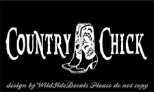 Country Chick Decal Cowgirl Cowboy Boots car truck vinyl window vinyl sticker