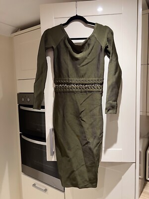 HOUSE OF CB LONDON DRESS SIZE S Dark green bodycon dress | eBay UK