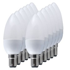10X Bombillas LED Vela Bayoneta B22 E27 E14 E12 B15 Luz 110V 220V Lámpara Araña