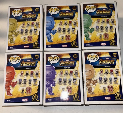 LOT 6 FUNKO POP! MARVEL AVENGERS: INFINITY WAR WALMART THANOS CHROME - Picture 8 of 18