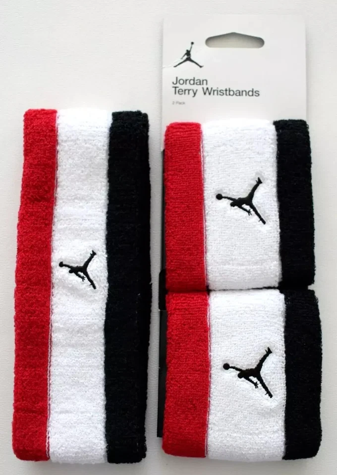 Conjunto de diadema y pulseras Nike Jordan Terry para hombre gimnasio rojo/blanco/negro Foto 2 de 3