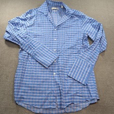 MICHAEL KORS Blue White Purple Plaid Button Up Dress Shirt 15.5 32/33 Non Iron