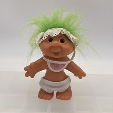 1986 Vintage Thomas Dam Troll Doll Collectible Troll Neon Green Hair 
