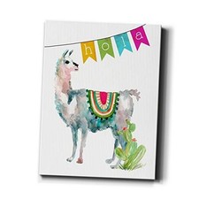 Fiesta Llama II Wall Art, Premium Gallery Wrapped 32L" x 24W" Fiesta Llama 2