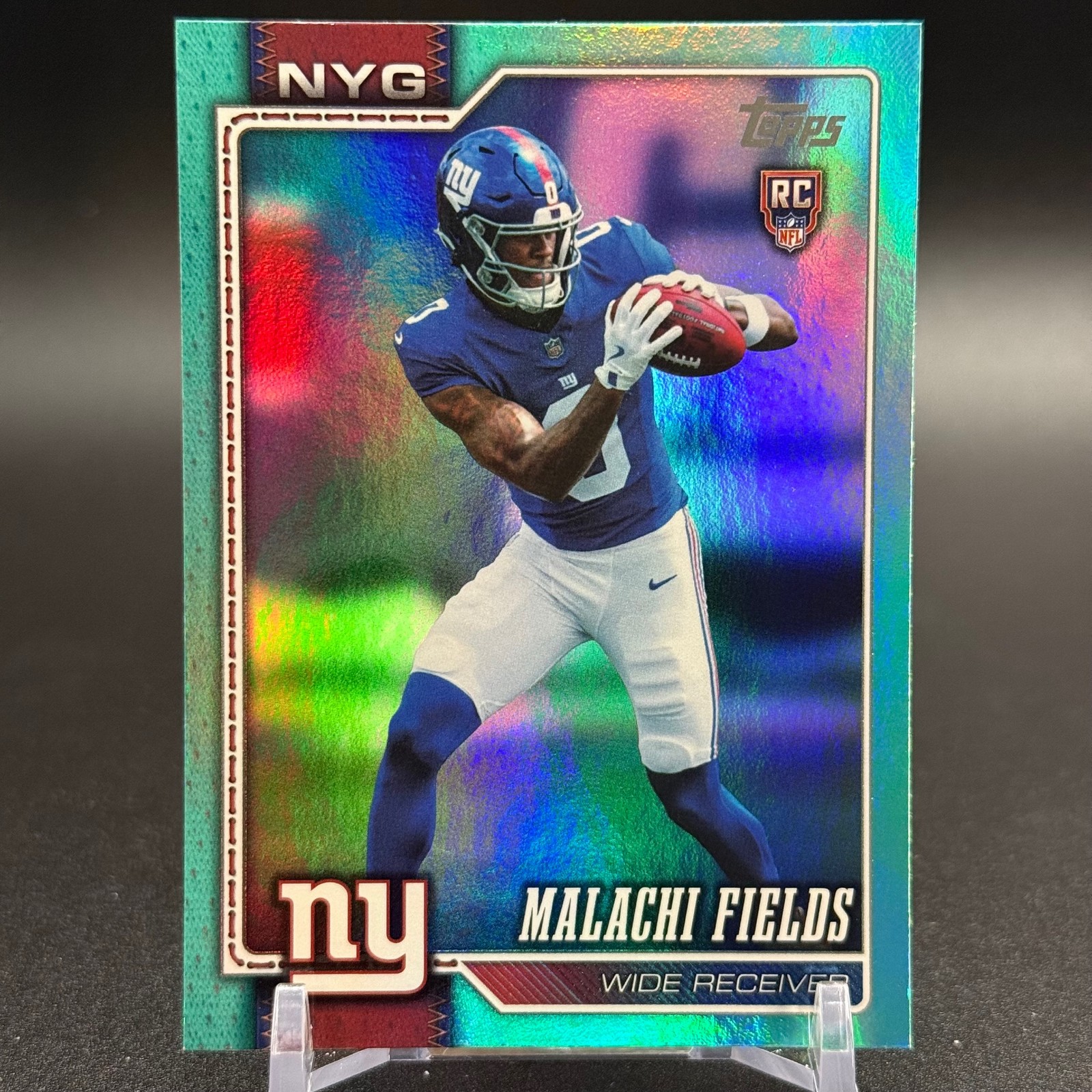 2026 Topps Flagship #330 Malachi Fields Aqua Rainbow Foil SP