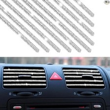 10PCS Car Air Vent Outlet Moulding Trim, Air Conditioner Color: Silver, Black