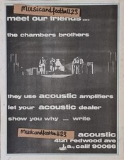 CHAMBERS BROTHERS Acoustic Amplifiers advert 1969 Rolling Stone 10½x8" 26x20cm