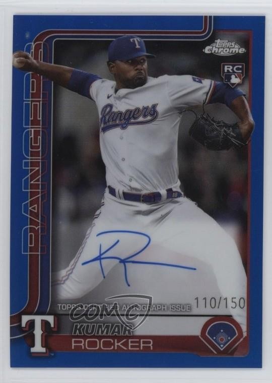 2025 Topps Chrome Rookie Blue Refractor 110/150 Kumar Rocker #RA-KR Auto 16m5