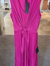 NWT Lulu's Fuchsia Knot-Front Sleeveless Maxi Dress