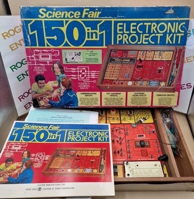 Vintage 1976 Radio Shack Tandy Science Fair 150-in-1 elektronisches Projekt-Kit gebraucht