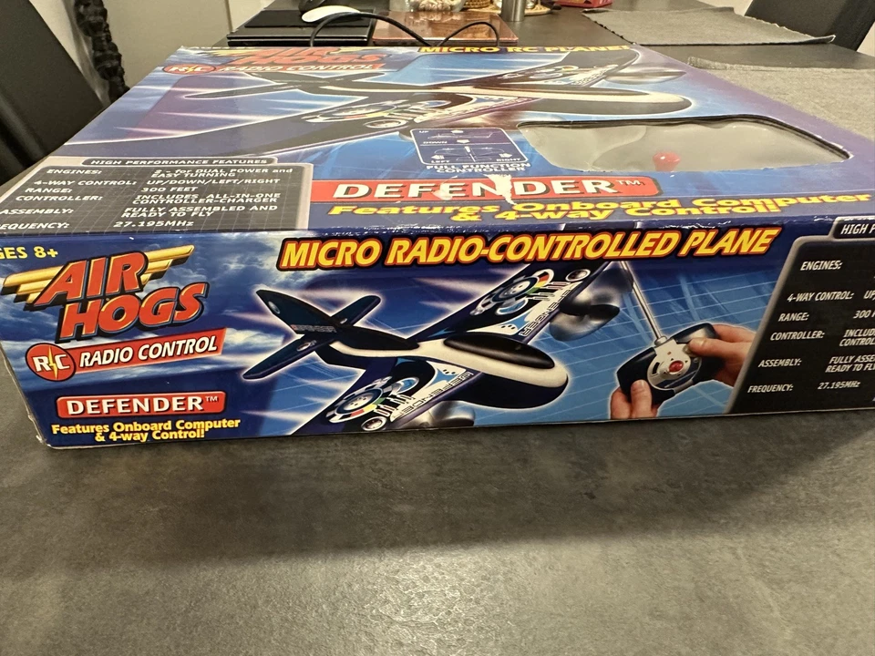 Vintage Air Hog Micro RC Plane Remote Controlled Defender Airplane(open box)blue - Image 2 of 4