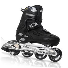 Inline Skates for Boys and Girls Youth, 4 Size Large - Youth 4-7 US Silver