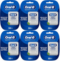 Oral-B ProExpert Advanced Deep Clean Cool Mint Waxed Floss Tape (6 Packs of 50m)