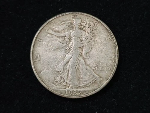 1937-D Walking Liberty Silver Half Dollar Very Fine+ 240310