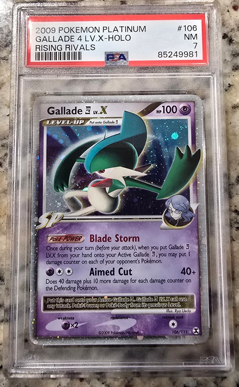 Gallade Lv.X-Holo Rising Rivals Pokemon Platinum 106 PSA 7