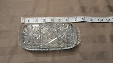 Vintage Anchor Hocking Star Of David Clear Glass Butter Dish Server & Lid