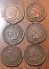 Indian Penny’s, 1889,1893,1904,1907,1902,1903 Get (6) Cents Get These Coins N133