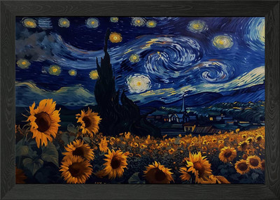 Vangogh Sonnenblume Gerahmtes Wandbild Poster Leinwanddruck Bild