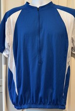 Serfas Blue White Polyester Short Sleeve 1/2 Zip Cycling Jersey Shirt - Mens XL