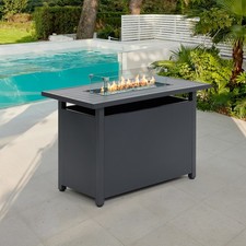 Aluminium Fire Pit Table Outdoor Garden Patio Gas Heater Grey