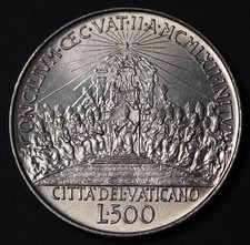 1962 Vatican City 500 Lire  Silver, John XXIII KM# 74 2nd Ecumenical Council Unc
