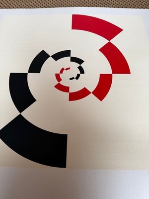 Vorner Panitan スパイラルアート 48/120 Verner Panton Geometri Silk Screen 48/120 Danish Modern 66cm